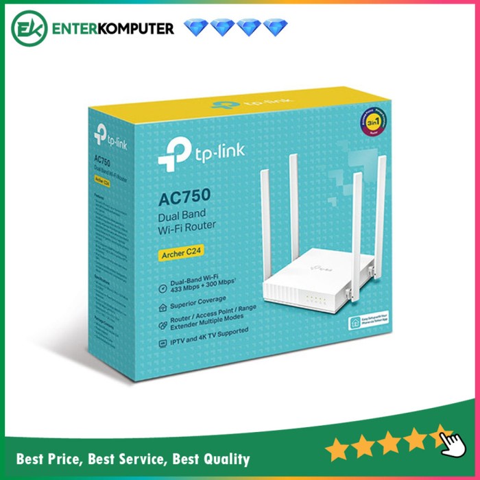 TP - Link AC750 Dual Band Wireless Router - Archer C24