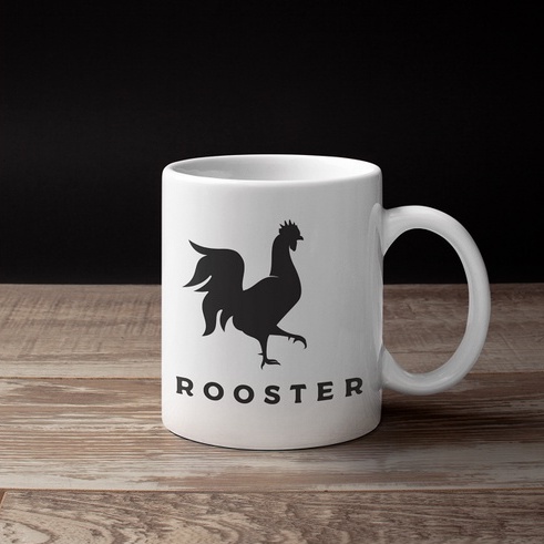 Mug Motif Chicken-Rooster-Silhouette-Logo