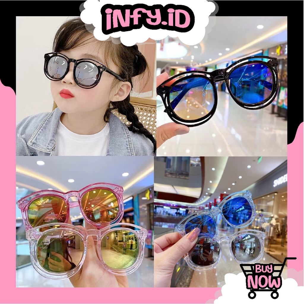 INFY - Kacamata Anak Fashion Anak Kaca Mata Hitam High Quality Kids Sunglasses Kaca Mata Murah Import G012