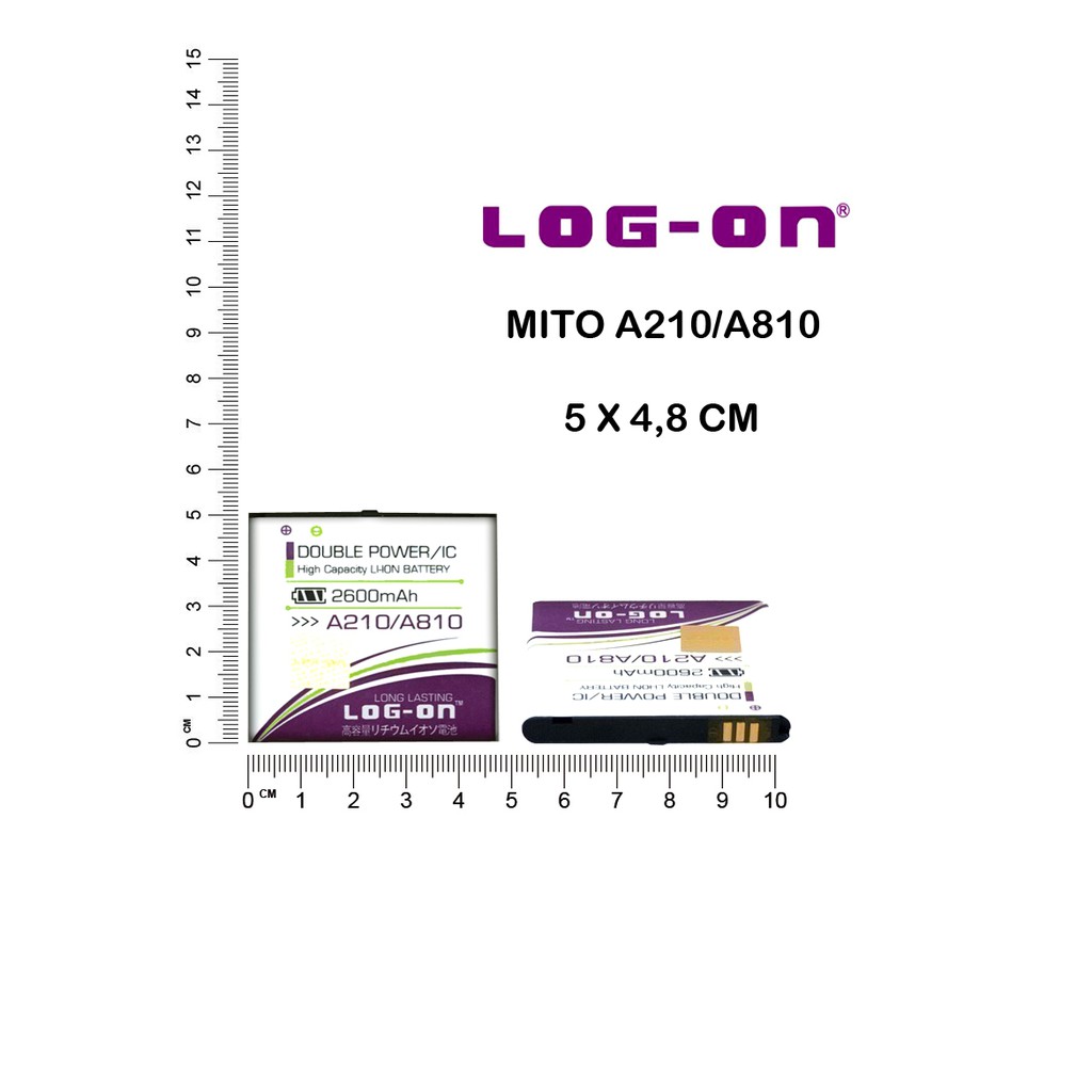 BATERAI MITO A210 - A810 - BA00051 - LOG ON DOUBLE POWER BATTERY BATRE