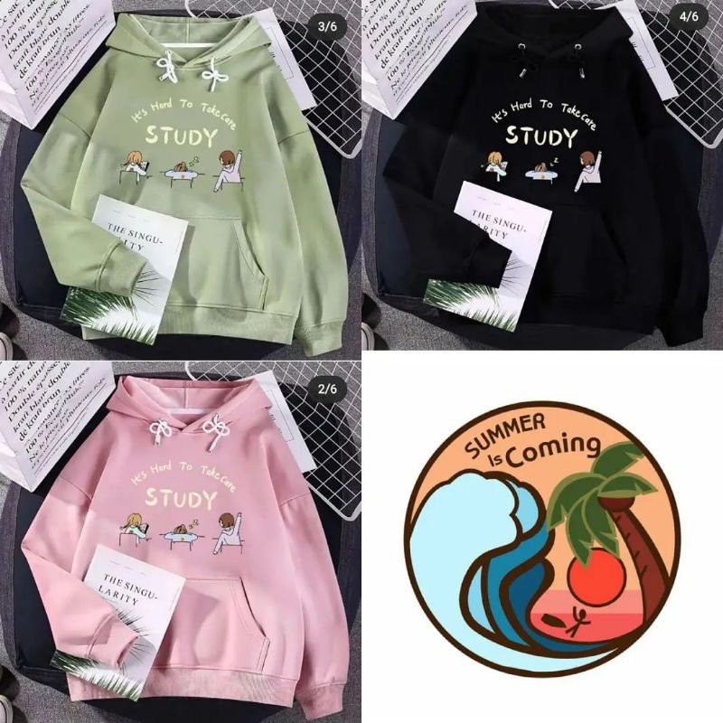 STUDY SWEATER HOODIE JUMPER L - XL PRIA &amp; WANITA