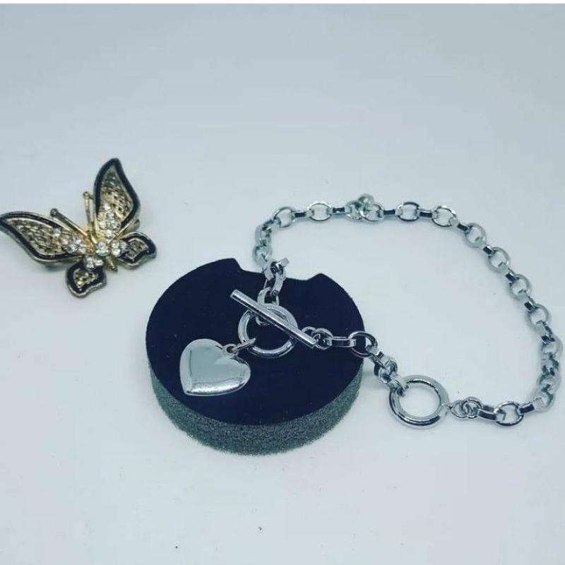 gelang rantai kuncian titanium emas putih xuping dewasa perempuan wanita