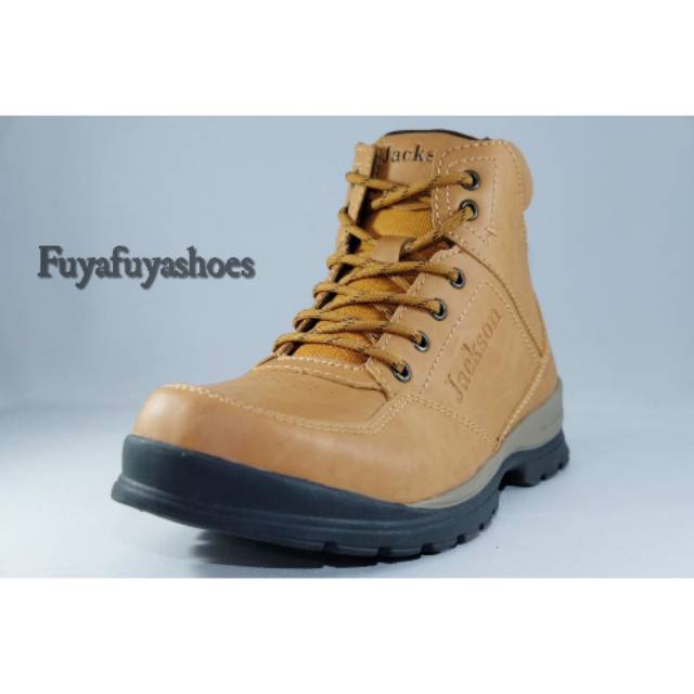Sepatu Boots Pria Jackson Original WING 2JC Casual Boots Camel