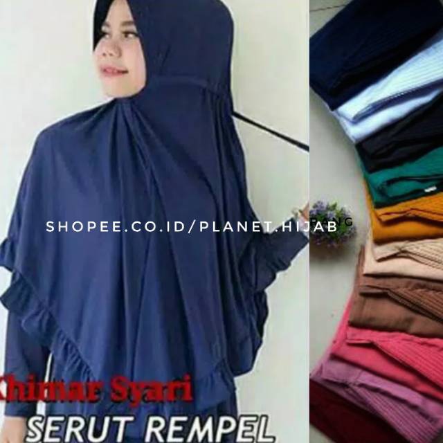 Jilbab umroh serut rempel /JILBAB SERUT REMPEL JUMBO