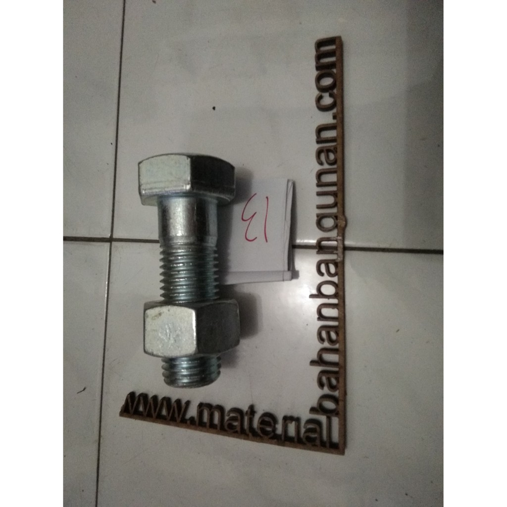 Jual Mur Baut Putih M 30 X 75 Mm Hexagonal Bolt Nut Galvanis ...