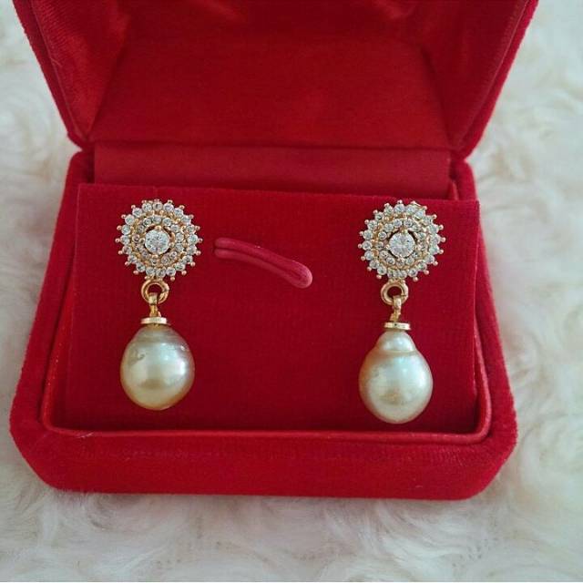 Giwang rhodium mutiara laut lombok (mikaylamutiaralombok)