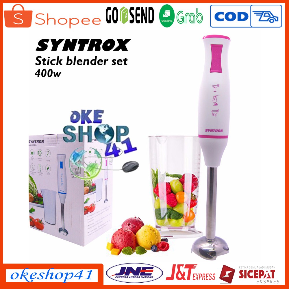 Syntrox  061707A Hand Blender Blender Tangan Plus Gelas Multifungsi