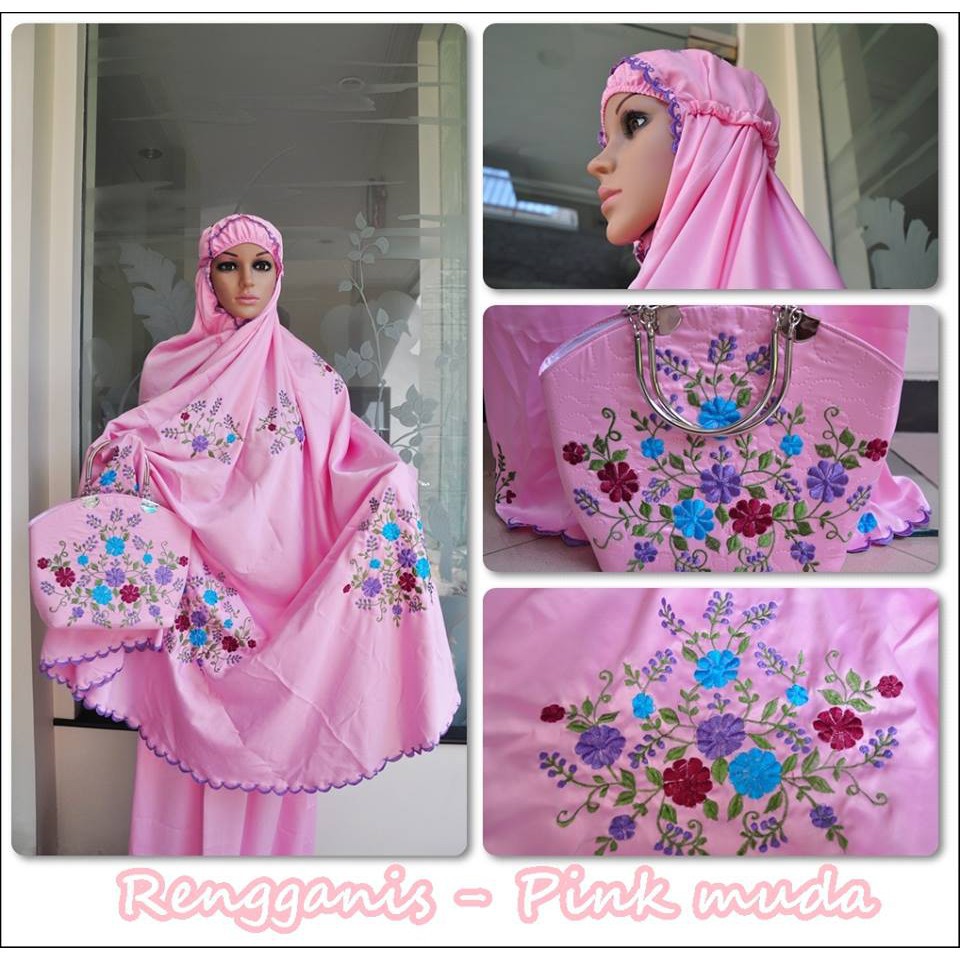 Mukena mukenah Dewasa shalat Sholat adem mewah polos dan motif Satin Velvet Rengganis