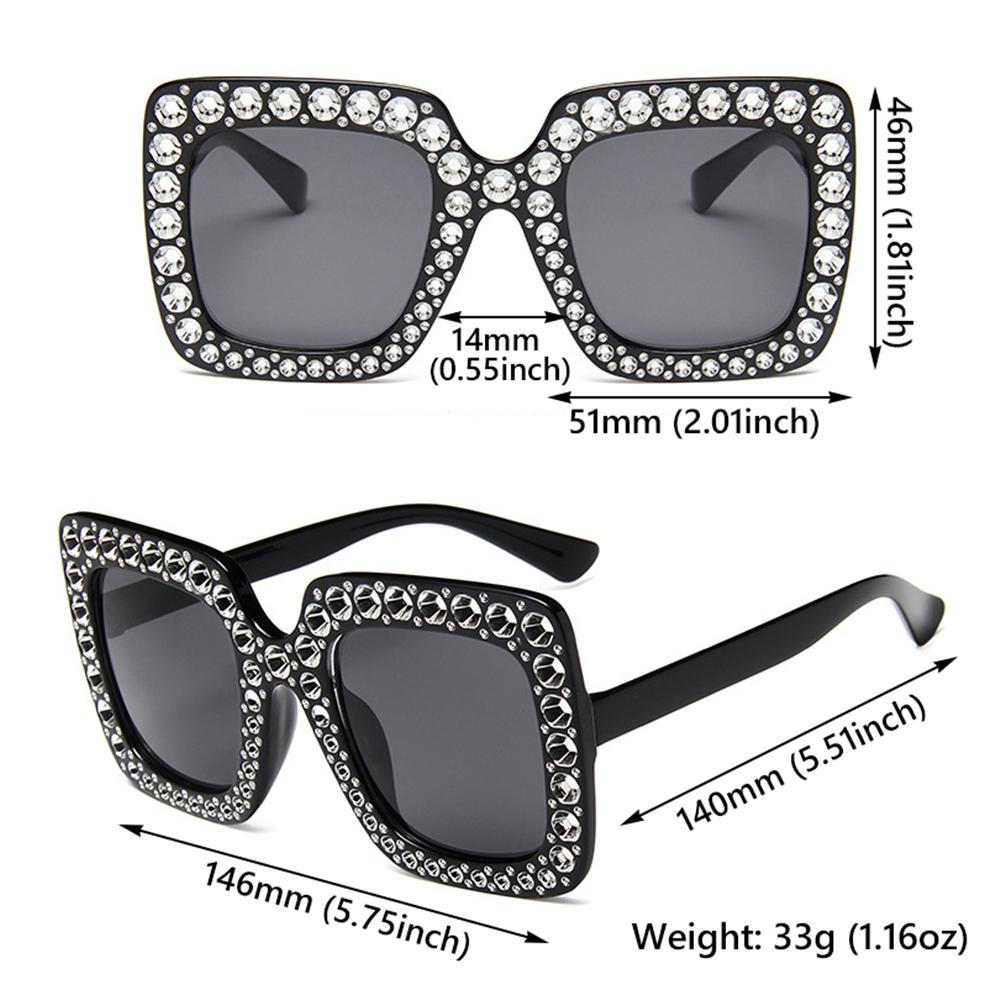Lily Oversized Sunglasses Kacamata Matahari Retro V400 Kristal