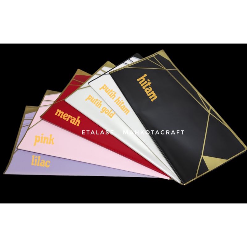 

1 lembar kertas cellophane list abstrak gold