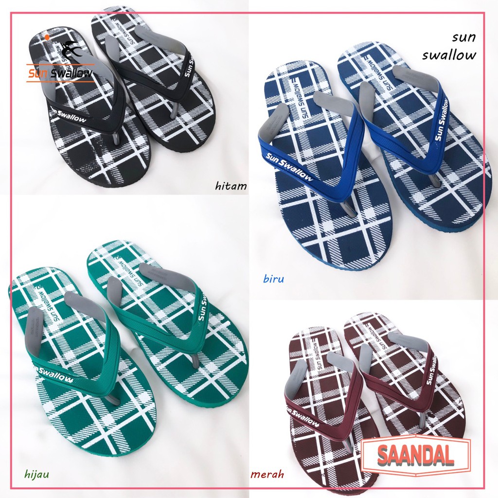 Sandal Jepit Pria Sun Swallow London Karet Ukuran Besar (BISA SATUAN COD)