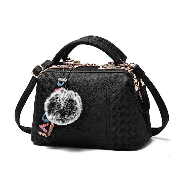 SG2004 2282 1370 Syafniegalery Doctor bag with love pompom taskerja bordir kulit 85790 0782