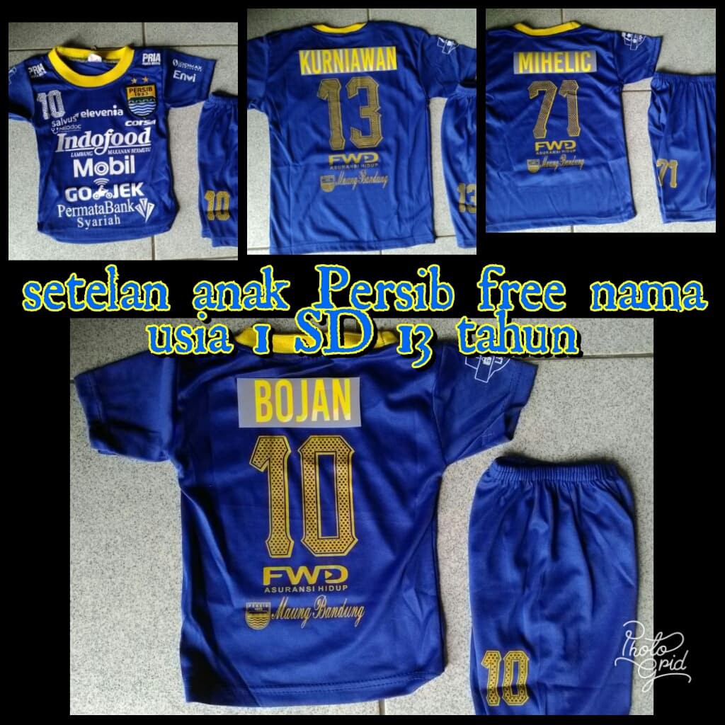promoo Setelan Anak Jersey Kids Persib Bandung Home Liga 1 2019-2020 Nama Bebas