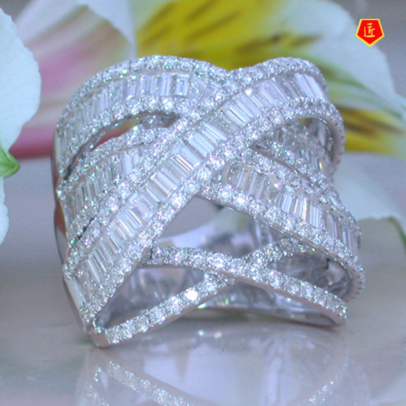 [Ready Stock]Multi-Layer Winding Full Diamond Ring Women's Fashion Luxury