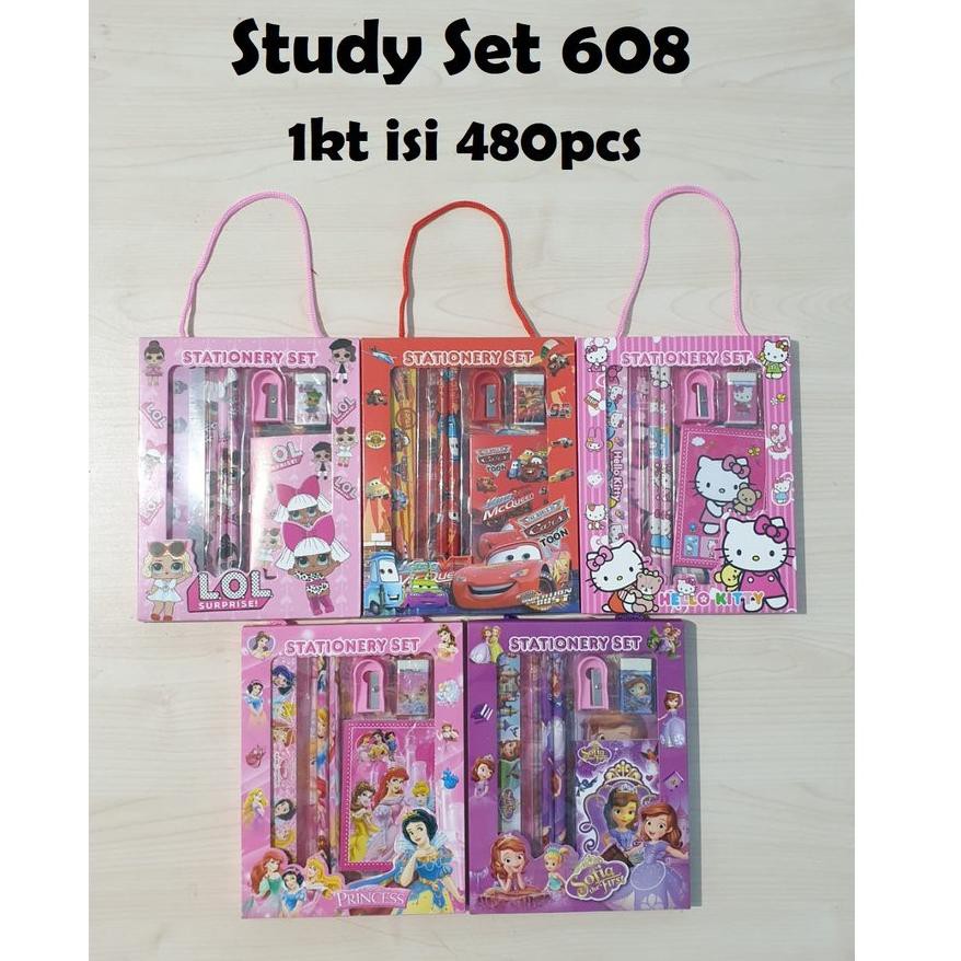

Hb4Code Study Set Paket Alat Tulis 608 LOL, Hello Kitty, MCquen, Princess, Sofia(paling laris)H8E6