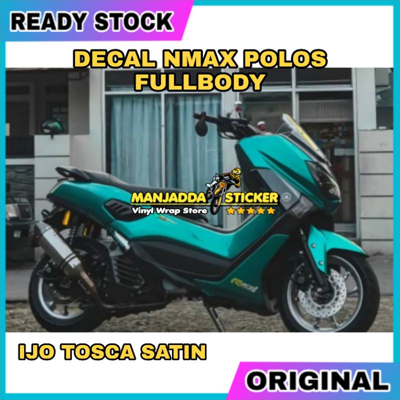 skotlet stiker decal nmax polos fullbody warna tosca satin tinggal dipasang tanpa ribet potong bahan