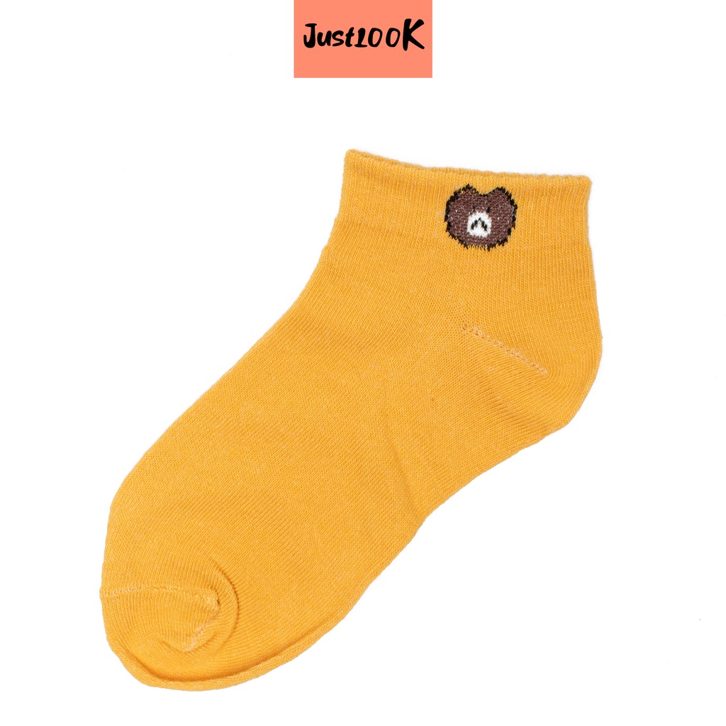 JustLook Kaos Kaki Brown Pendek Model Semata Kaki - Kaos Kaki Ankle Brown Import High Quality-Kuning