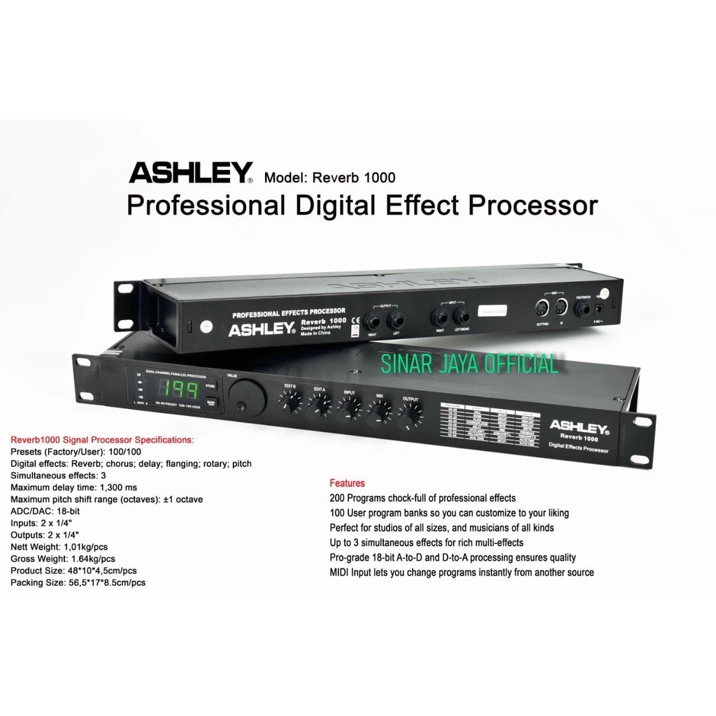 fek vocal ASHLEY REVERB 1000 / Effect vocal reverb 1000