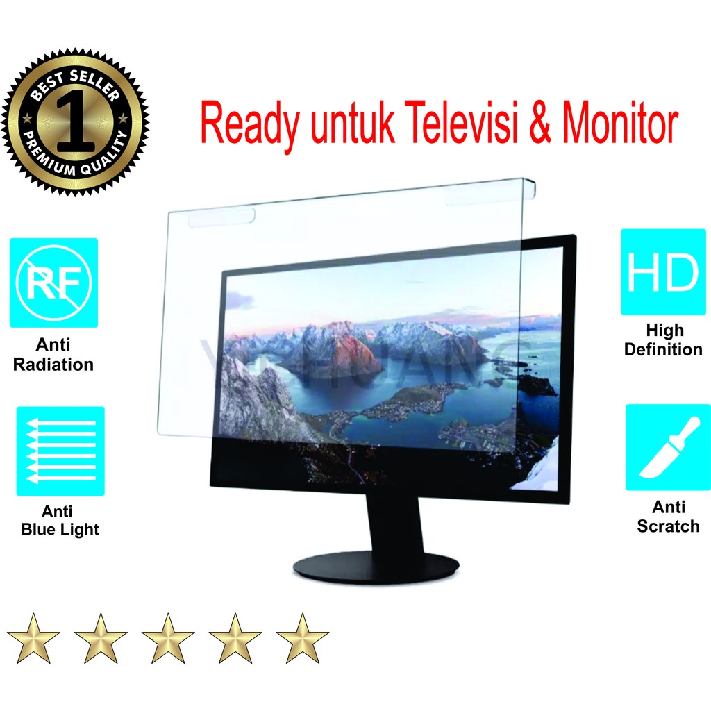 cover acrylic Pelindung Layar Tv Lcd , Led Bahan Akrilik Anti Radiasi