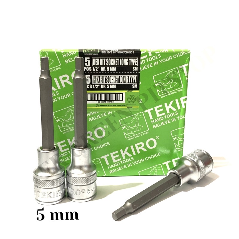 TEKIRO Kunci Sok L Panjang 5mm 1/2” Hex Bit Socket Long Type 5 mm Mata Kunci Sock L  / Shock Kunci L