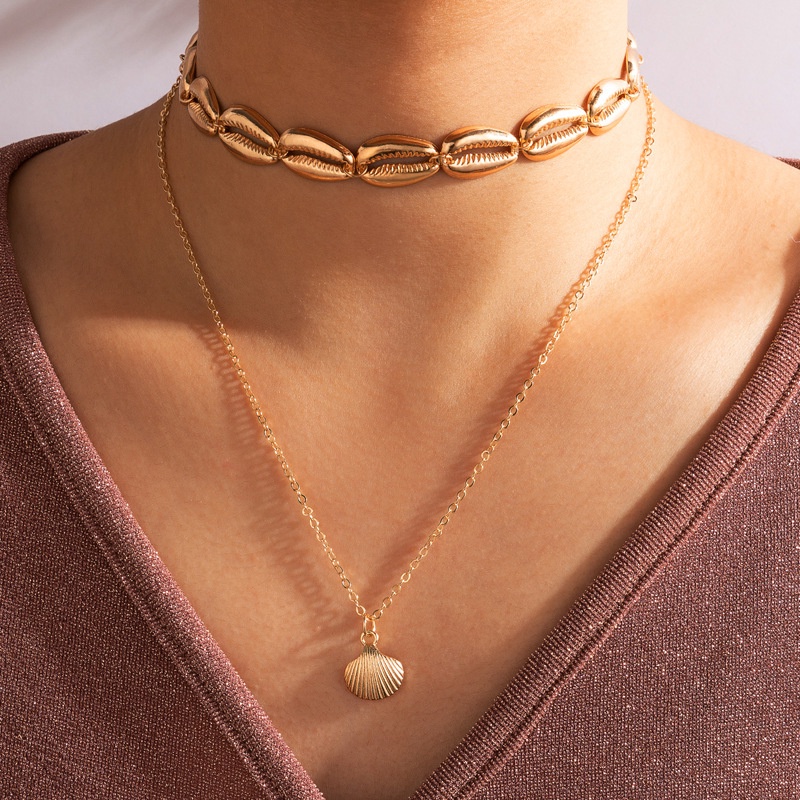 Kalung Rantai Multilayer Bahan Alloy Untuk Pantai