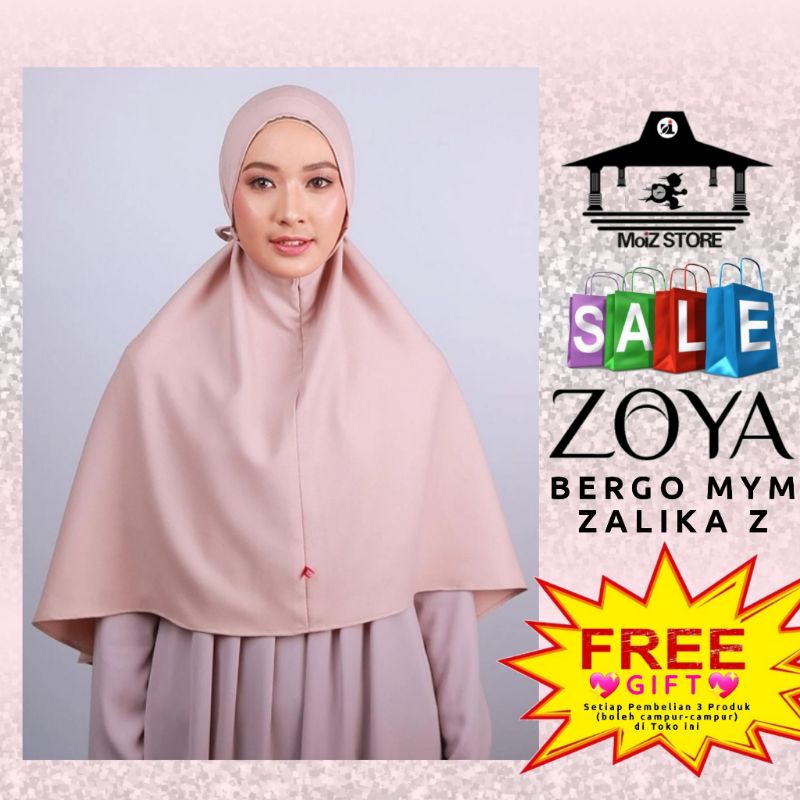 Zoya Jilbab Hijab Bergo Kerudung Krudung Polos Zoya Instan Instant Langsung MYM Zalika Z Yang Ori Or
