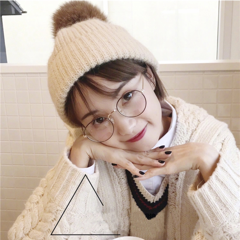 Kacamata Bingkai Emas Lensa Bening Bentuk Bulat Untuk Pria Dan Wanita