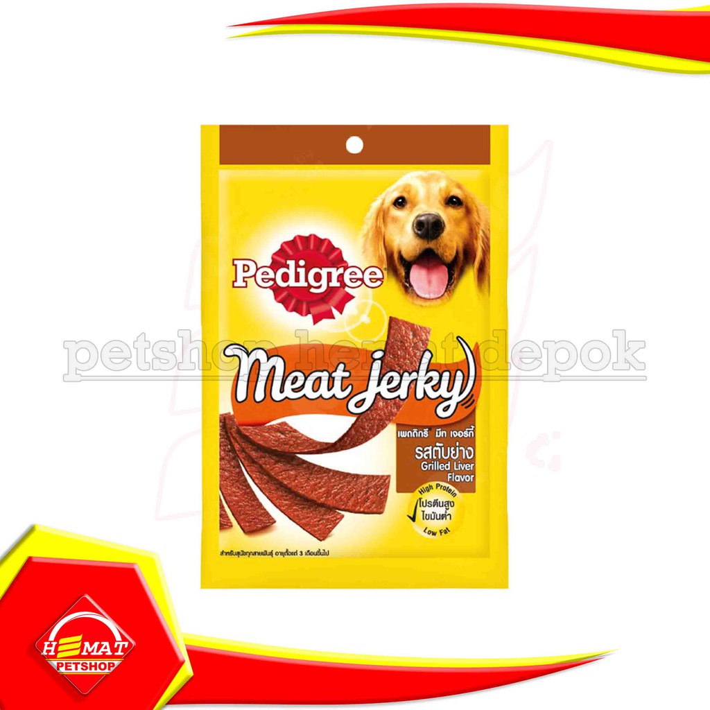 Pedigree Meat Jerky Grilled Liver Treats 80 gram Makanan Anjing Strip 80gram