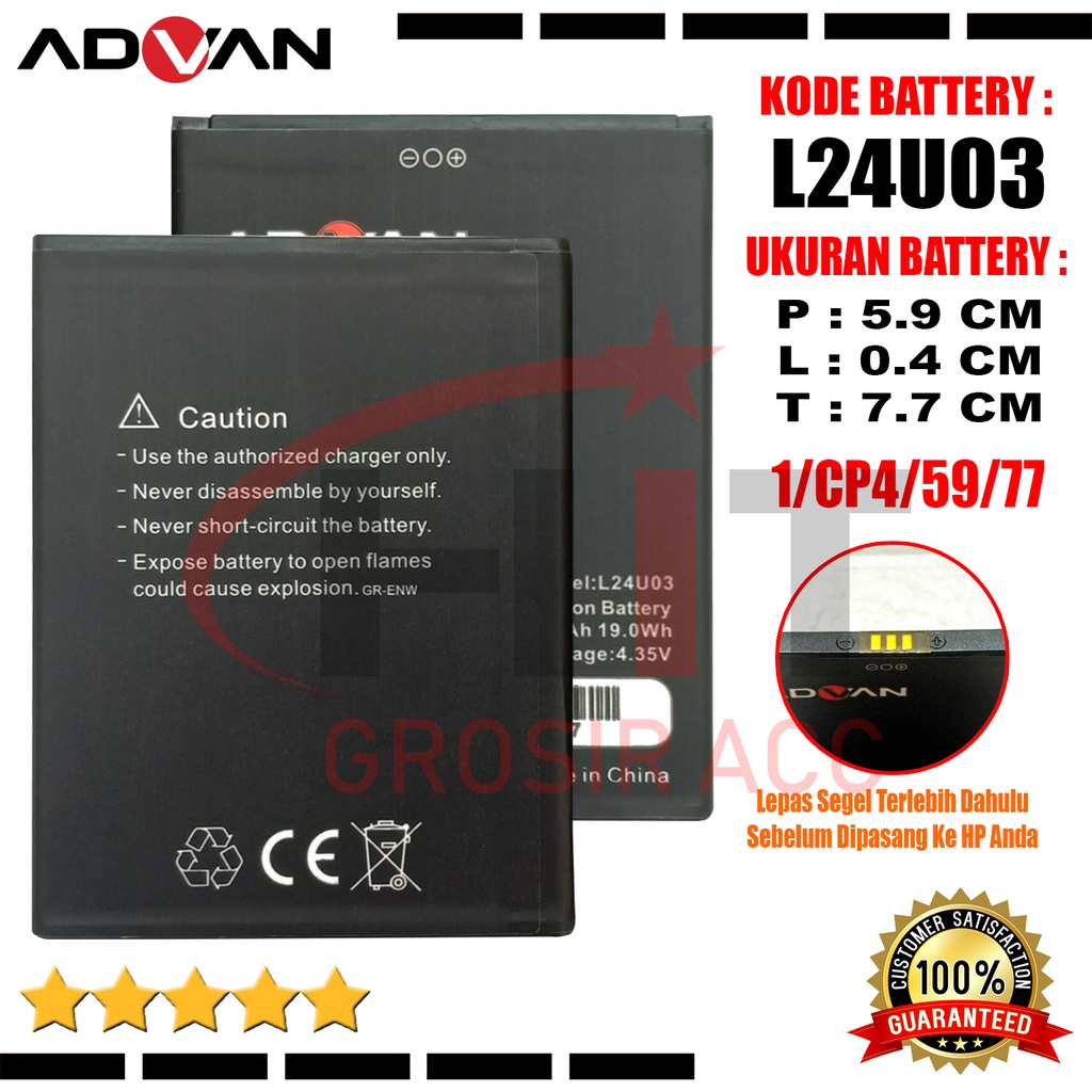 Baterai Battery Original ADVAN Nasa 5202 5.2 Inchi L24U03 Vandroid