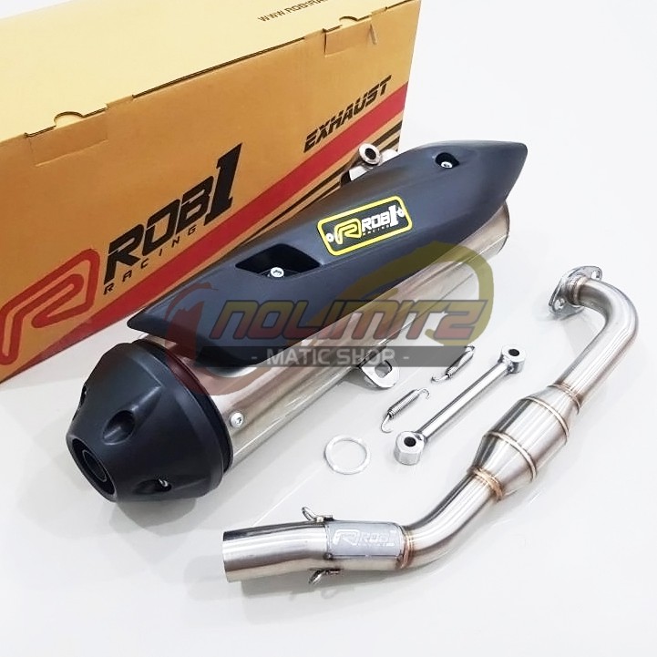 Knalpot Standar Racing Power Boom ROB1 End Cup X Yamaha NMAX OLD