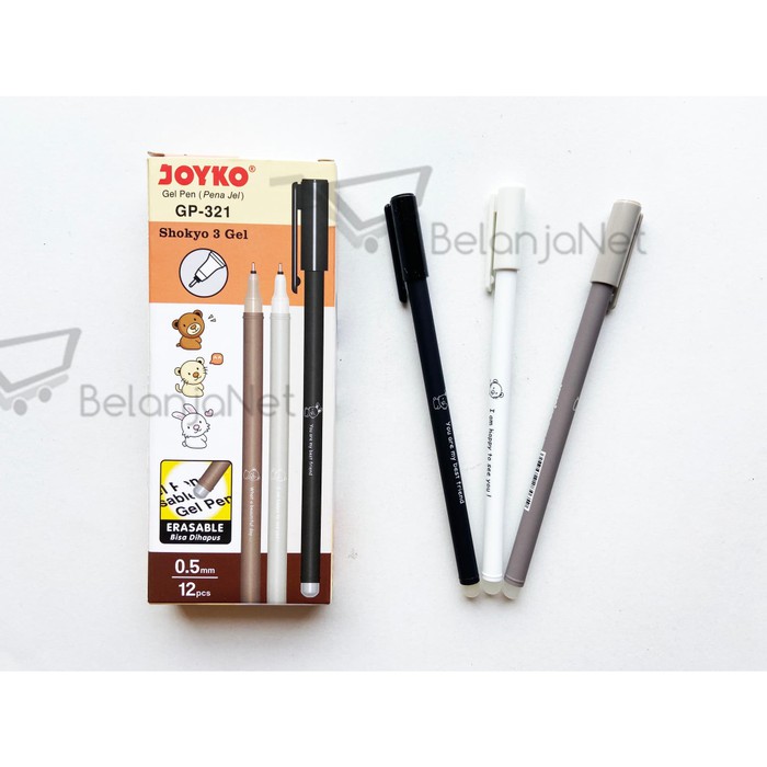 Pen Gel Joyko Shokyo 3 Erasable | Bisa Dihapus GP-321 [1 LUSIN]