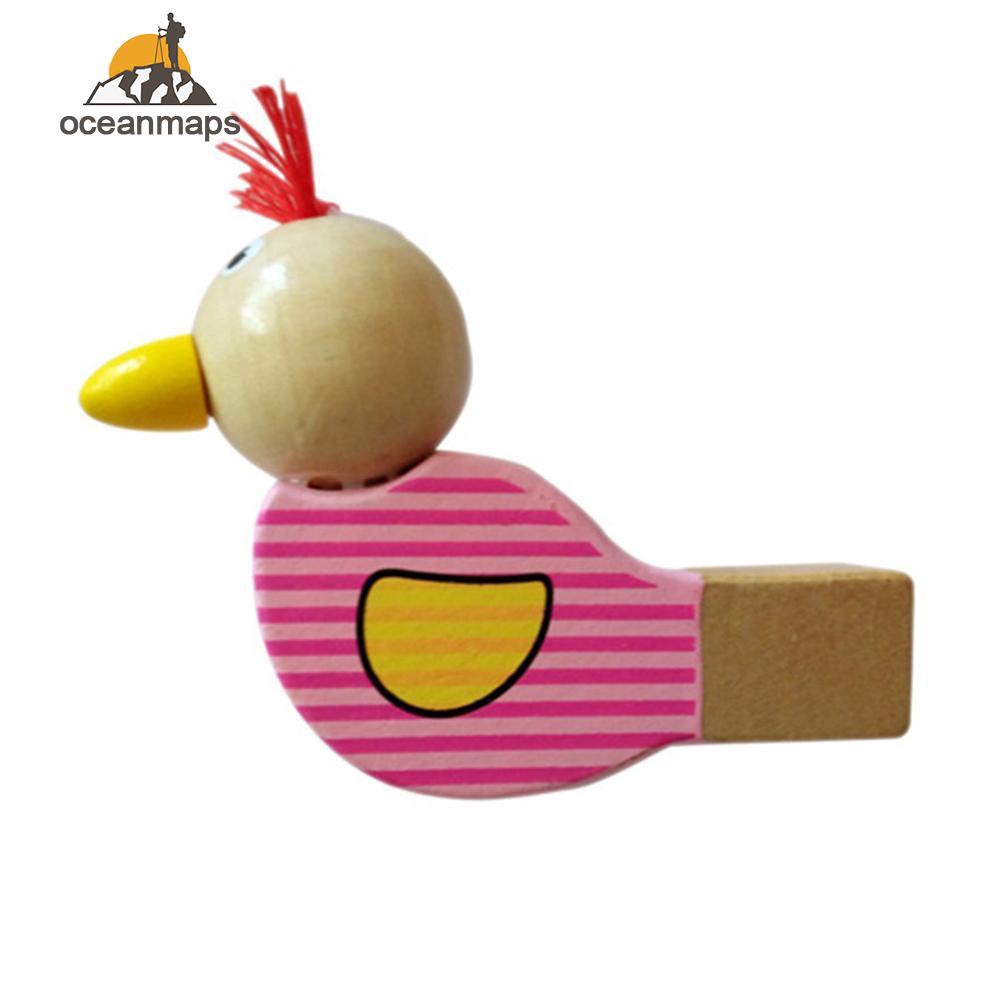 Oceocean â¤ Mainan Peluit Kayu Kualitas Tinggi Gambar Kartun Burung Warna Acak Untuk Anak