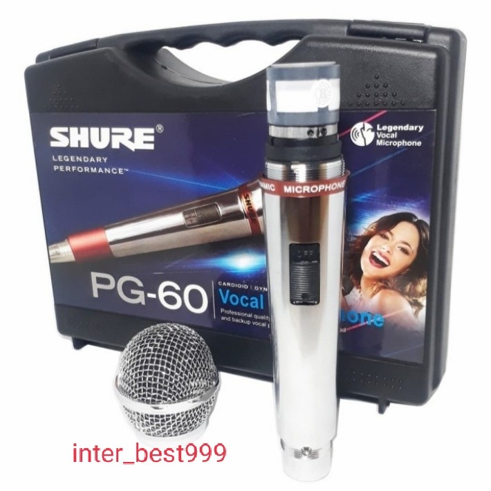 Mic Shure PG-60 The Best Profesional Microphone Kabel ( FREE KOPER )