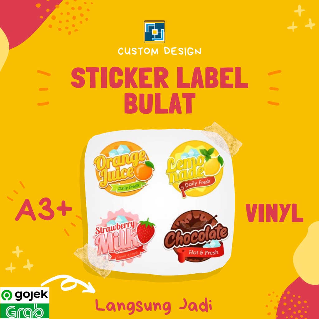 

Stiker label kemasan produk GRATIS DESIGN VINYL PUTIH "SEHARI JADI