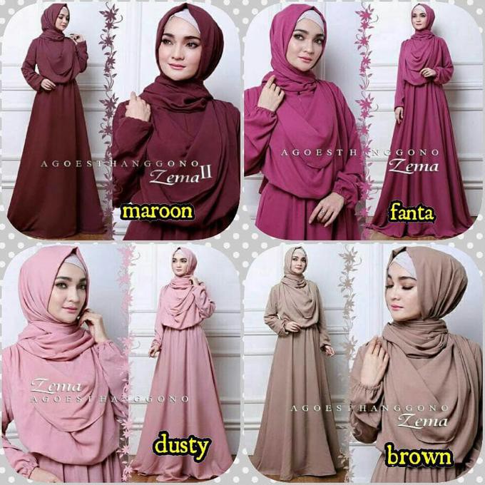 Gamis Terbaru Syari Wolfis ZEMA Layer Pusat Gamis Terbaru