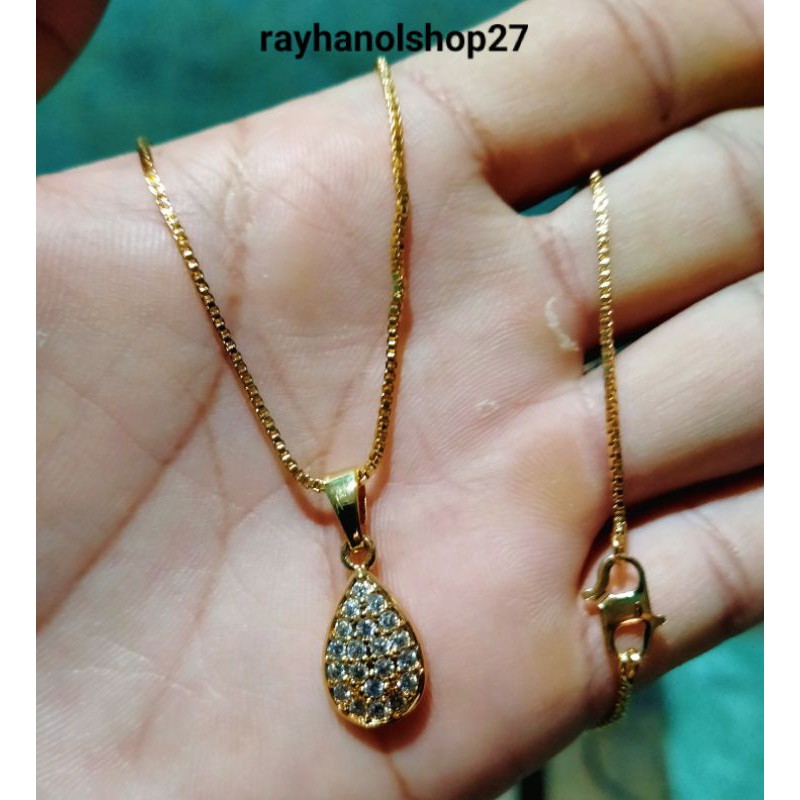 Perhiasan wanita Kalung liontin Full permata Lapis Emas gold motif pilihan RO-27