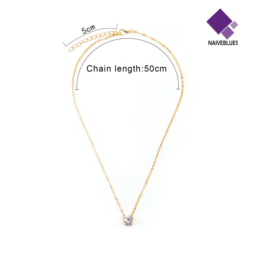 Kalung Rantai Cubic Zirconia Inlaid Untuk Wanita