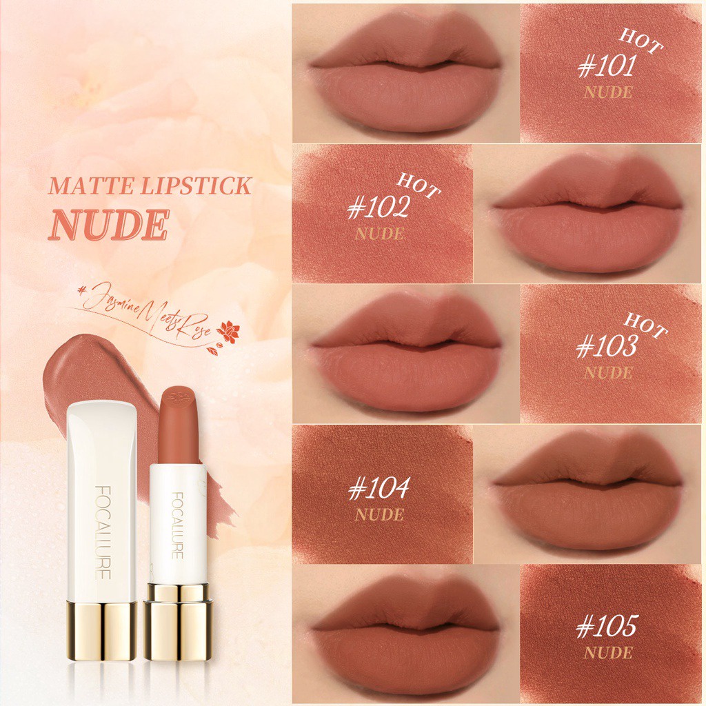 DOMMO - D8144 FCL #JasmineMeetsRose Matte Lipstick-Tahan air kosmetik bibir lipstik FA203