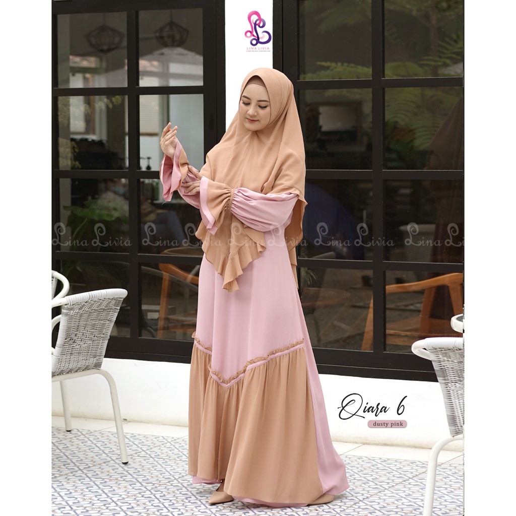 Linalivia Hijab - Qiara 5 Gamis Matt Wollycrepe