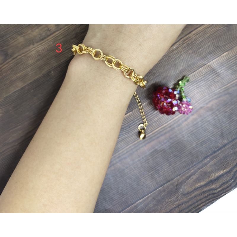 Fifi Fashion Gelang Tangan Belitung Xuping Lapis Emas Rantai Medan Tebal-AB01