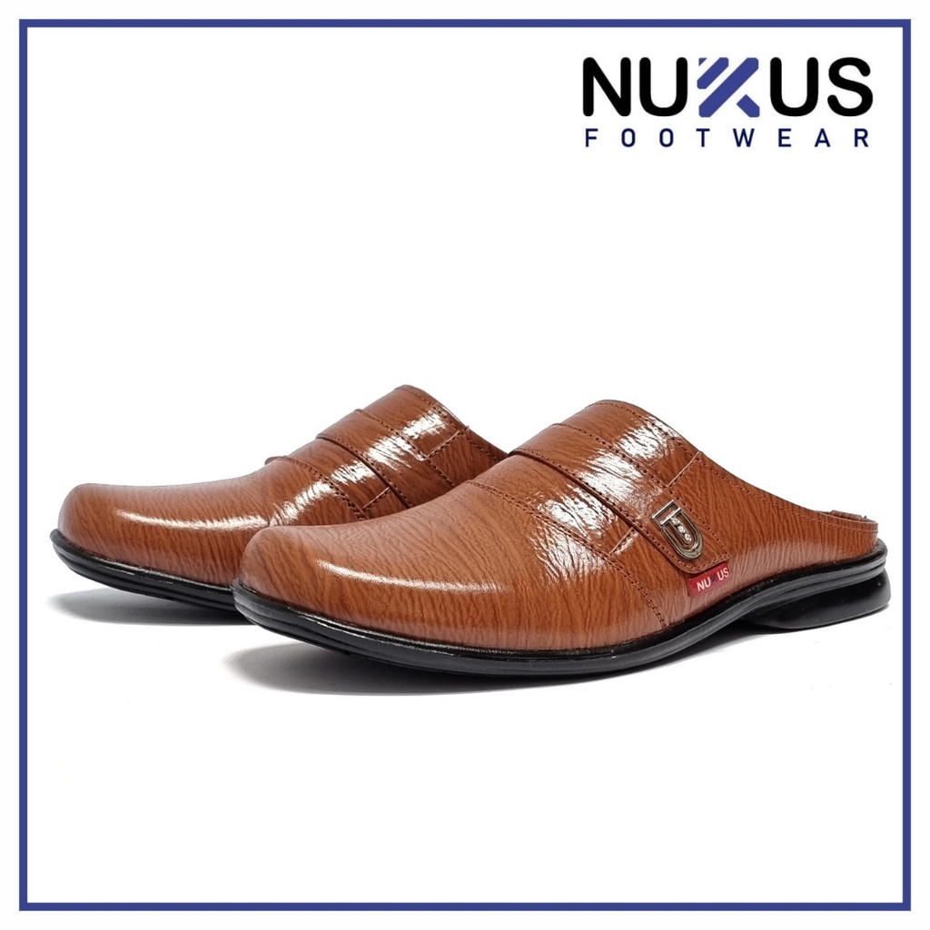 Nukus Sandal Selop Pria Kulit Asli Coklat Tan - SL 61