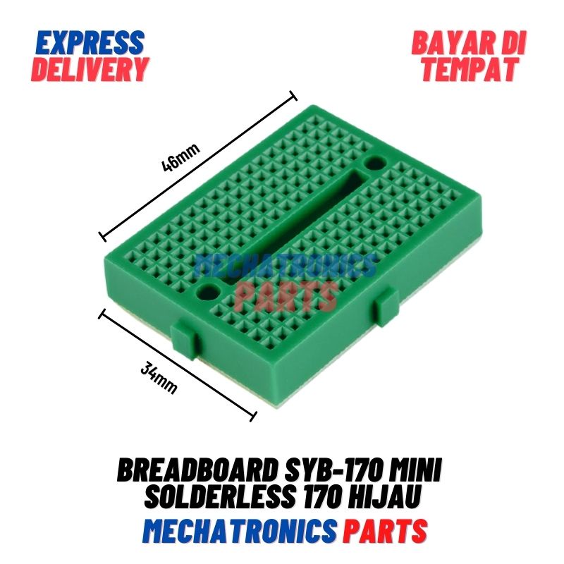 [DEV-0021HJ] BREADBOARD SYB-170 MINI SOLDERLESS 170 170P HIJAU GREEN