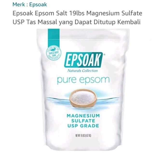 

Epsom Salt (garam inggris)Epsoak 2.27 KG