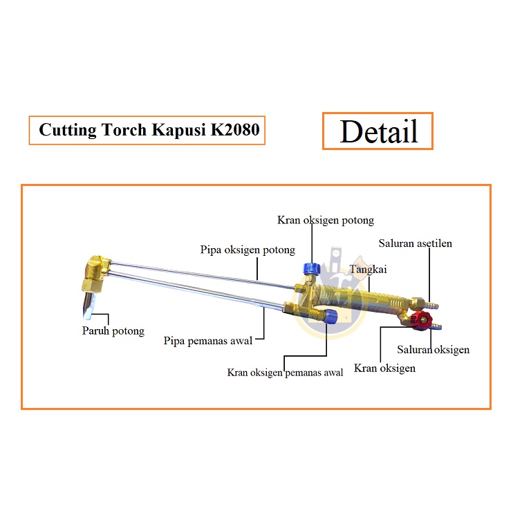 Cutting Torch KAPUSI K2080 Stang Blander Blender Las Potong Cutting Torch Las LPG Belum termasuk mata