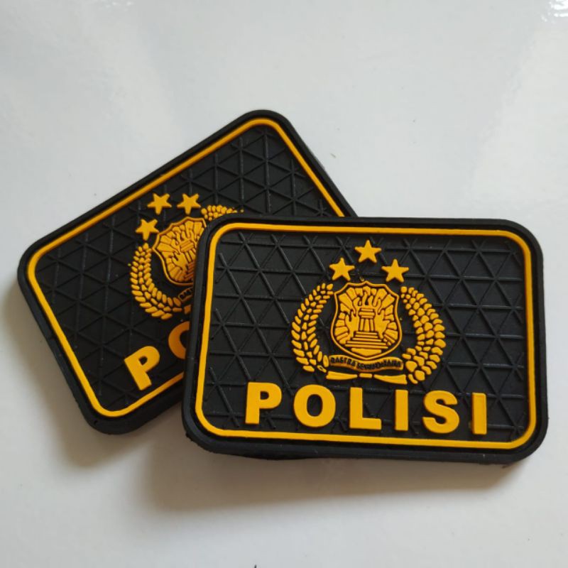PATCH RUBBER LOGO POLISI KOTAK POLRI TEMPELAN KARET EMBLEM