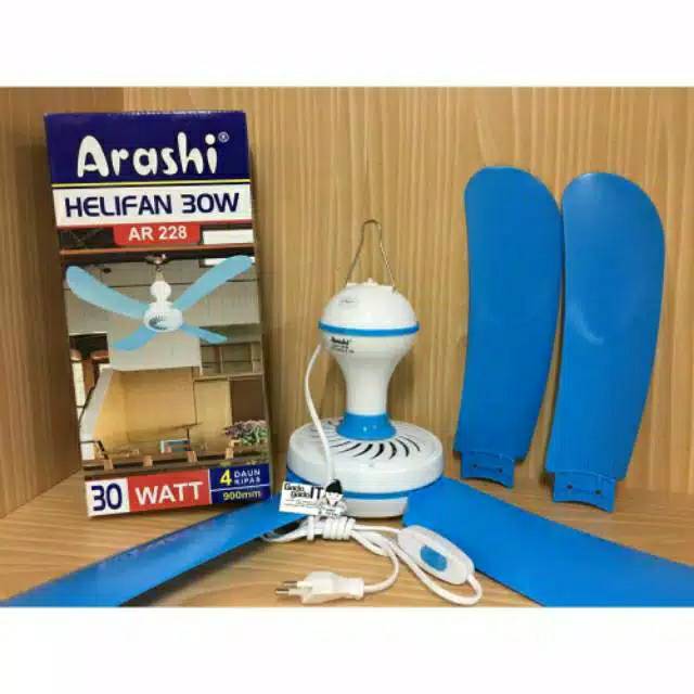 ARASHI Kipas Gantung Heli Fan 30 Watt - 4 Daun Kipas - Garansi Resmi