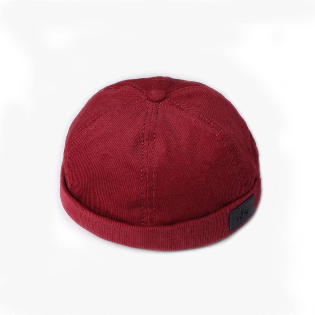allmarch Beanie Cap Corduroy Vintage Red