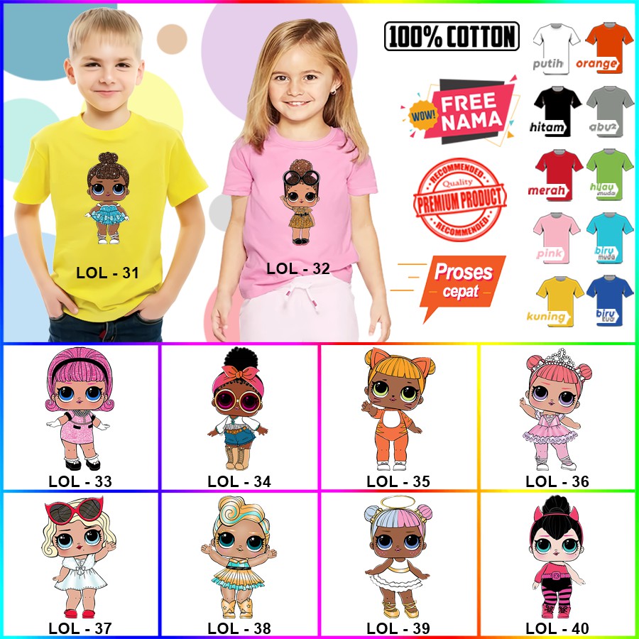 Baju Kaos ANAK DAN DEWASA LOL COUPLE (FREE NAMA) 1 - 60