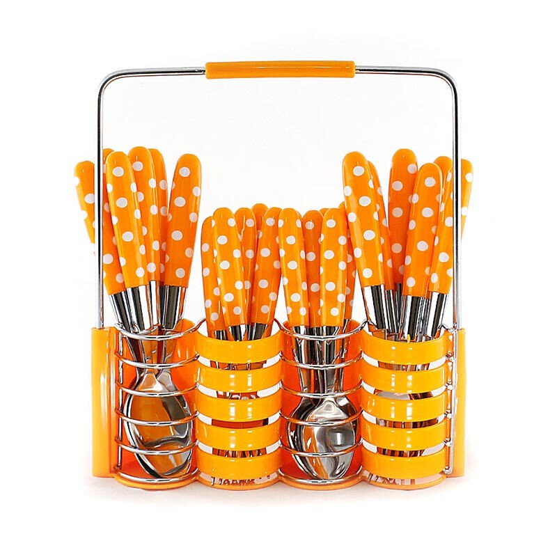 Cutlery Set 24 IN 1 Sendok Polkadot Set Isi 24 Alat Makan Dapur