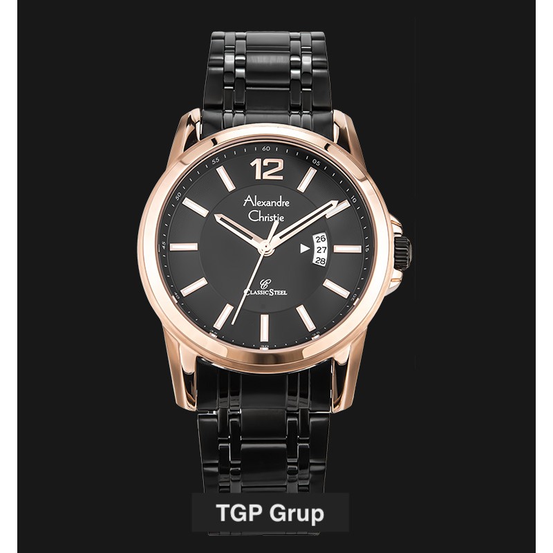 Alexandre Christie AC 8325 MD BBRBA Men Black Rosegold